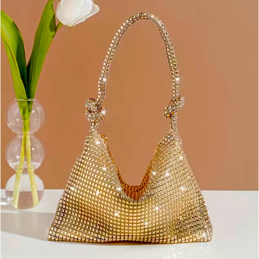 Gleaming Rhinestone Decor Evening Bag - Perfect for Weddings & Parties -